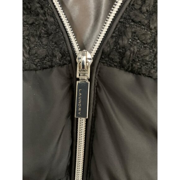 Laundry By Shelli Segal Black Puffer Jacket L/G NWT $300 RG10474 Zip Hood Quilt - Picture 10 of 13